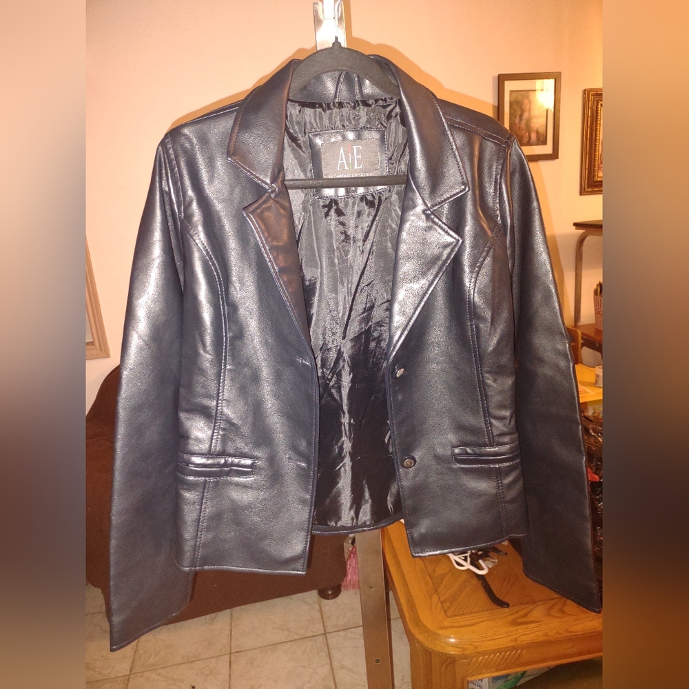 A|E Emporio Collozionie Leather button up jacket